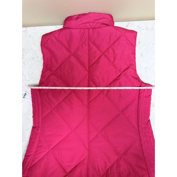 NY and Company Quilted Puffer Vest Magenta Pink Full Zip Pockets Women's Small - Picture 7 of 10